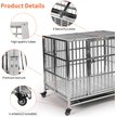 Show in main carousel: RYPetmia Heavy Duty Indoor & Outdoor Double Door Dog Crate with Wheels, Silver, 38 inch slide 6 of 9