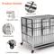 Show in main carousel: RYPetmia Heavy Duty Indoor & Outdoor Double Door Dog Crate with Wheels, Silver, 38 inch slide 6 of 9