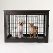Show in main carousel: RYPetmia Heavy Duty Three Door Wire End Table Dog Crate with Mat, Black, 32 inch slide 1 of 8