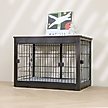 Show in main carousel: RYPetmia Heavy Duty Three Door Wire End Table Dog Crate with Mat, Black, 32 inch slide 2 of 8