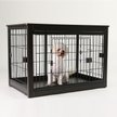 Show in main carousel: RYPetmia Heavy Duty Three Door Wire End Table Dog Crate with Mat, Black, 32 inch slide 5 of 8