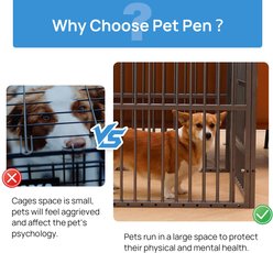 RYPetmia Indoor & Outdoor Heavy Duty Dog & Cat Exercise Pen, 31.5-in, Silver slide 2 of 9