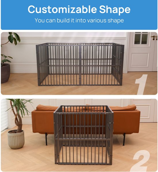 Show full view: RYPetmia Indoor & Outdoor Heavy Duty Dog & Cat Exercise Pen, 31.5-in, Silver slide 5 of 10