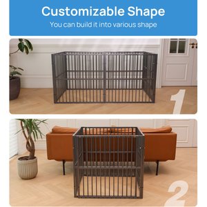 RYPetmia Indoor & Outdoor Heavy Duty Dog & Cat Exercise Pen, 31.5-in, Silver