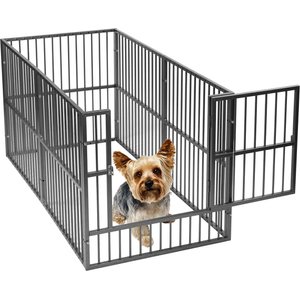 RYPetmia Indoor & Outdoor Heavy Duty Dog & Cat Exercise Pen, 31.5-in, Silver