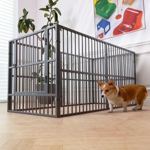 RYPetmia Indoor & Outdoor Heavy Duty Dog & Cat Exercise Pen, 31.5-in, Silver