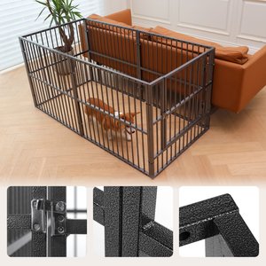 RYPetmia Indoor & Outdoor Heavy Duty Dog & Cat Exercise Pen, 31.5-in, Silver