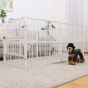 RYPetmia Indoor & Outdoor Heavy Duty Dog & Cat Exercise Pen, 31.5-in, White