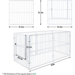 RYPetmia Indoor & Outdoor Heavy Duty Dog & Cat Exercise Pen, 31.5-in, White