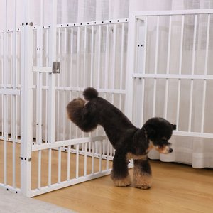 RYPetmia Indoor & Outdoor Heavy Duty Dog & Cat Exercise Pen, 31.5-in, White