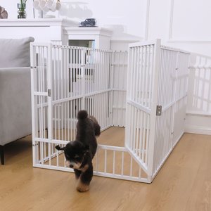 RYPetmia Indoor & Outdoor Heavy Duty Dog & Cat Exercise Pen, 31.5-in, White