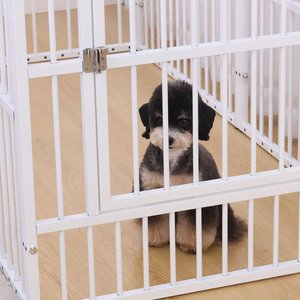 RYPetmia Indoor & Outdoor Heavy Duty Dog & Cat Exercise Pen, 31.5-in, White