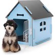 Show in main carousel: RYPetmia Indoor Wooden Dog & Cat House with Bed, Blue, Small slide 1 of 10