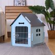 Show in main carousel: RYPetmia Indoor Wooden Dog & Cat House with Bed, Blue, Small slide 2 of 10
