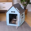Show in main carousel: RYPetmia Indoor Wooden Dog & Cat House with Bed, Blue, Small slide 3 of 10