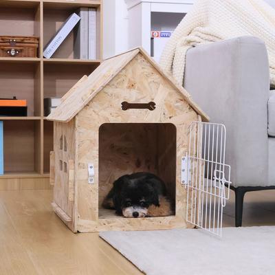 Show full view: RYPetmia Indoor Wooden Dog & Cat House with Bed, Light Wood, Small slide 7 of 10