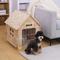 Show in main carousel: RYPetmia Indoor Wooden Dog & Cat House with Bed, Light Wood, Small slide 2 of 10