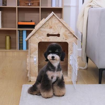Show full view: RYPetmia Indoor Wooden Dog & Cat House with Bed, Light Wood, Small slide 6 of 10