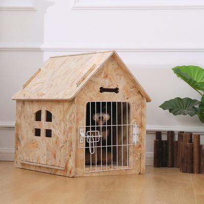 Show full view: RYPetmia Indoor Wooden Dog & Cat House with Bed, Light Wood, Small slide 4 of 10