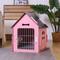 Show in main carousel: RYPetmia Indoor Wooden Dog & Cat House with Bed, Pink, Small slide 6 of 10