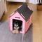 Show in main carousel: RYPetmia Indoor Wooden Dog & Cat House with Bed, Pink, Small slide 3 of 10