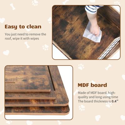 Show full view: RYPetmia Indoor Wooden Dog & Cat House with Bed, Walnut, Medium slide 6 of 10