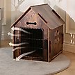 Show in main carousel: RYPetmia Indoor Wooden Dog & Cat House with Bed, Walnut, Medium slide 8 of 10