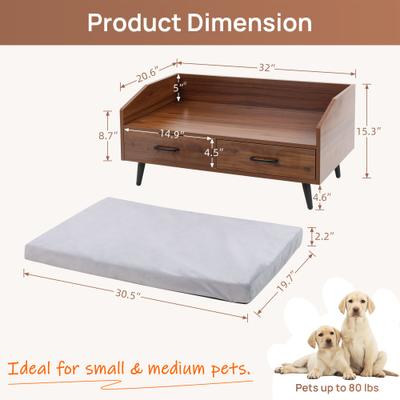 Show full view: RYPetmia Modern Dog & Cat Sofa Bed with Drawers, 30-in, Grey slide 10 of 11