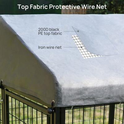 Show full view: RYPetmia Outdoor Metal Dog Kennel with Roof, Black, Large: 4.5 x 4.5 x 4.9-ft slide 10 of 11