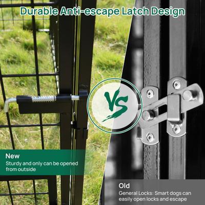 Show full view: RYPetmia Outdoor Metal Dog Kennel with Roof, Black, Large: 4.5 x 4.5 x 4.9-ft slide 8 of 11