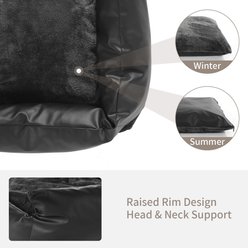 RYPetmia PU Leather Dog & Cat Sofa Bed, Black, 26-in slide 2 of 9