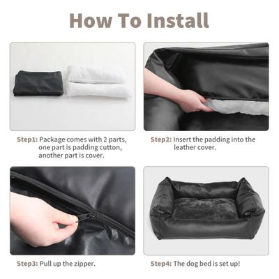 Show full view: RYPetmia PU Leather Dog & Cat Sofa Bed, Black, 26-in slide 8 of 9