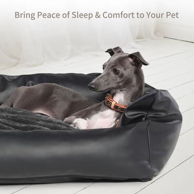 Show full view: RYPetmia PU Leather Dog & Cat Sofa Bed, Black, 26-in slide 5 of 9