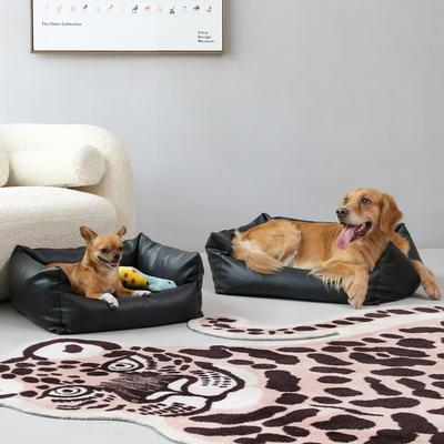 Show full view: RYPetmia PU Leather Dog & Cat Sofa Bed, Black, 26-in slide 2 of 9