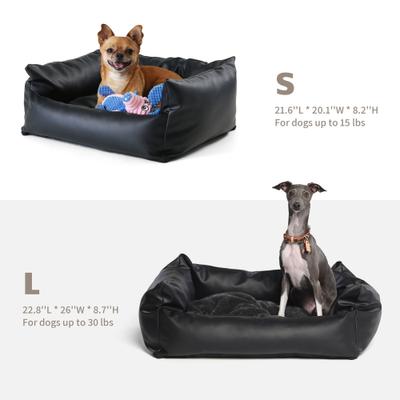 Show full view: RYPetmia PU Leather Dog & Cat Sofa Bed, Black, 26-in slide 3 of 9