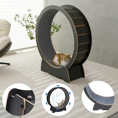 Show full view: RYPetmia Running Wheel Cat Treadmill with Catnip, Large: 45-in, Black slide 3 of 10