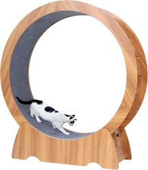 RYPetmia Running Wheel Cat Treadmill with Catnip, Large: 45-in, Brown