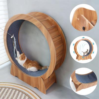 Show full view: RYPetmia Running Wheel Cat Treadmill with Catnip, Large: 45-in, Brown slide 4 of 10