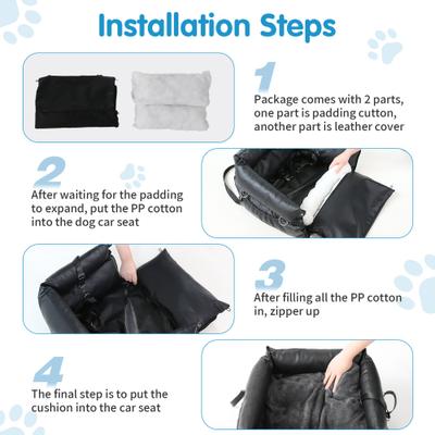 Show full view: RYPetmia Waterproof PU Leather Travel Dog & Cat Car Booster Seat, Black slide 7 of 10