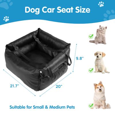 Show full view: RYPetmia Waterproof PU Leather Travel Dog & Cat Car Booster Seat, Black slide 6 of 10