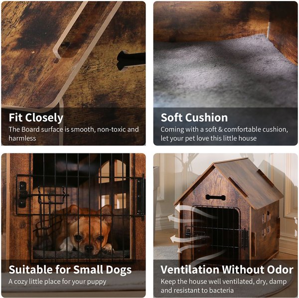 Show full view: RYPetmia Wooden Indoor & Outdoor Dog House, Small/Medium, Brown slide 5 of 12