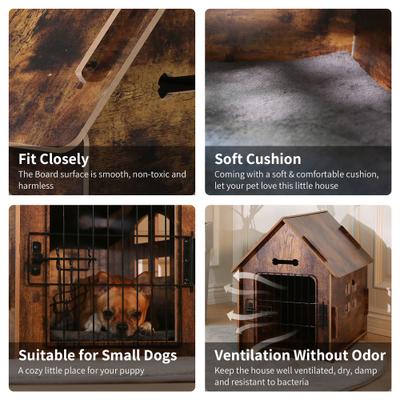 Show full view: RYPetmia Wooden Indoor & Outdoor Dog House, Small/Medium, Brown slide 5 of 12