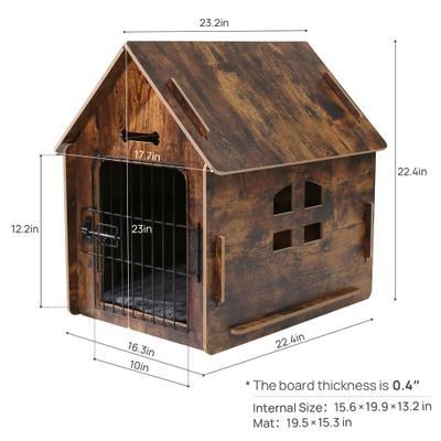 Show full view: RYPetmia Wooden Indoor & Outdoor Dog House, Small/Medium, Brown slide 9 of 12