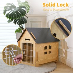 RYPetmia Wooden Indoor & Outdoor Dog House, Small/Medium, Maple slide 2 of 9