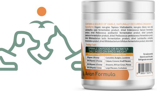 Show full view: Sacred Valley Pets Organic Pre+Pro+Post Biotics Blend Parrot Powder Supplement, 1.06-oz jar slide 5 of 7