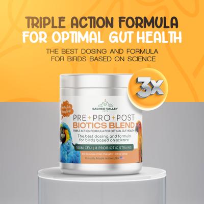Show full view: Sacred Valley Pets Organic Pre+Pro+Post Biotics Blend Parrot Powder Supplement, 1.06-oz jar slide 4 of 7
