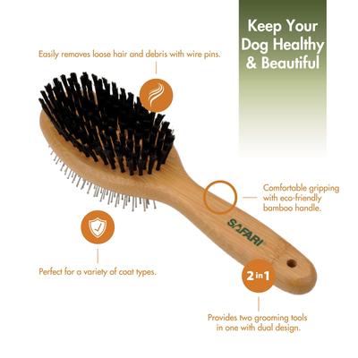 Show full view: Safari Bamboo Pin & Bristle Combo Dog Brush, Large slide 2 of 5