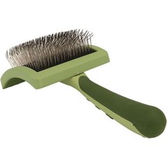 Safari Curved with Coated Tips for Long Hair Dog Firm Slicker Brush, Medium