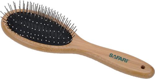 Show full view: Safari Wire Pin Bamboo Handle Brush, Large + Bamboo Bristle Dog Brush, Medium-Large slide 2 of 3