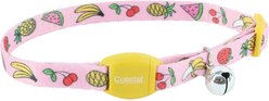 Safe Cat Adjustable Breakaway Magnetic Buckle Cat Collar, 8 to 12-in neck, 3/8-in wide, Fruit Salad